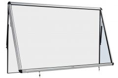 Vitrine extérieure porte relevable fond laqué blanc - 15 A4 