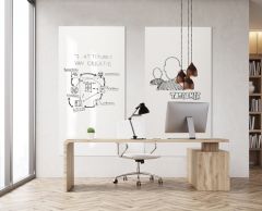 Tableau Blanc mural sans cadre Chameleon Smit Visual - angle droit