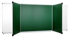 Tableau formant triptyque intérieur vert craie, extérieur blanc feutre 120x300 cm
