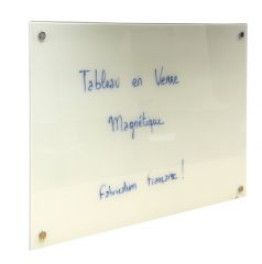 Tableau verre magnétique blanc - 90x60 cm