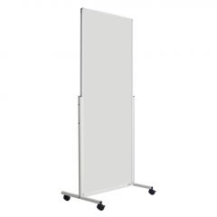 Cloison de séparation bureau double face laqué blanc 75x180 cm avec pieds supports mobile
