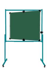 tableau mobile pivotant mixte émail vert / blanc 100x120 cm axe horizontal ou vertical - cadre jaune