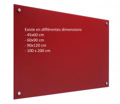 Tableau verre magnétique rouge 120x90 cm
