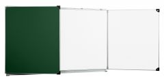 triptyque 100x200 mixte extérieur émail vert intérieur émail blanc - ouvert