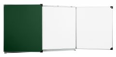 triptyque 100x200 mixte extérieur émail vert intérieur émail blanc - ouvert