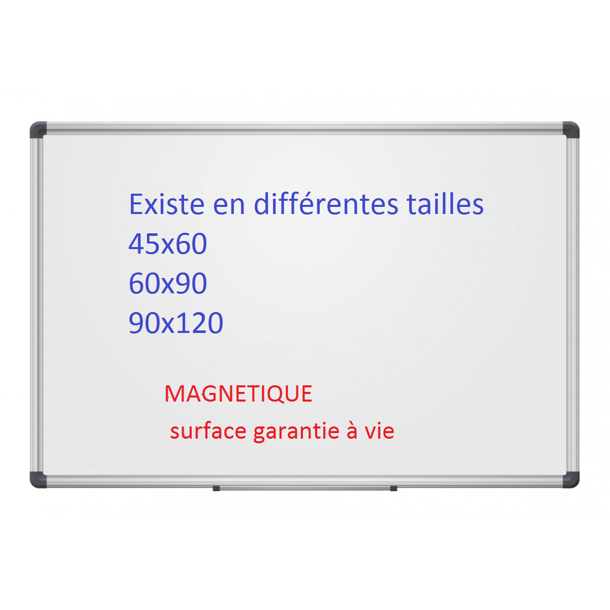 Tableau blanc Premium 60 x 90 cm - Émaillé - Magnétique